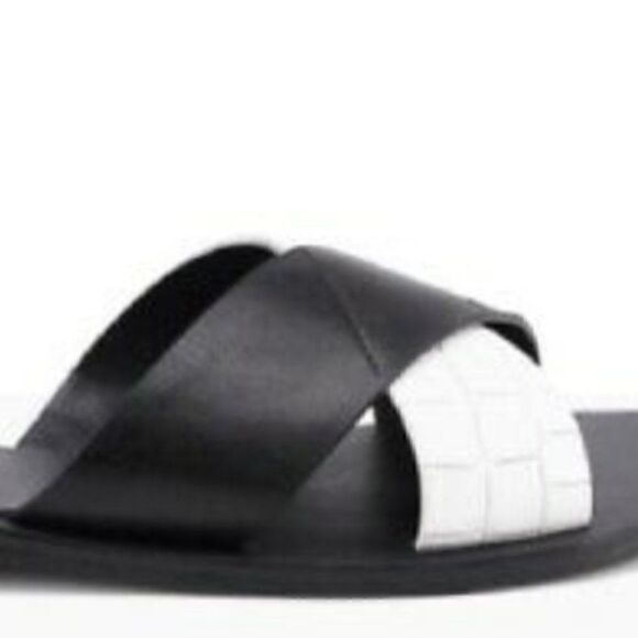 Botkier New York Ally Leather Crisscross Slip-on Slide Sandal 7.5 - Picture 2 of 6